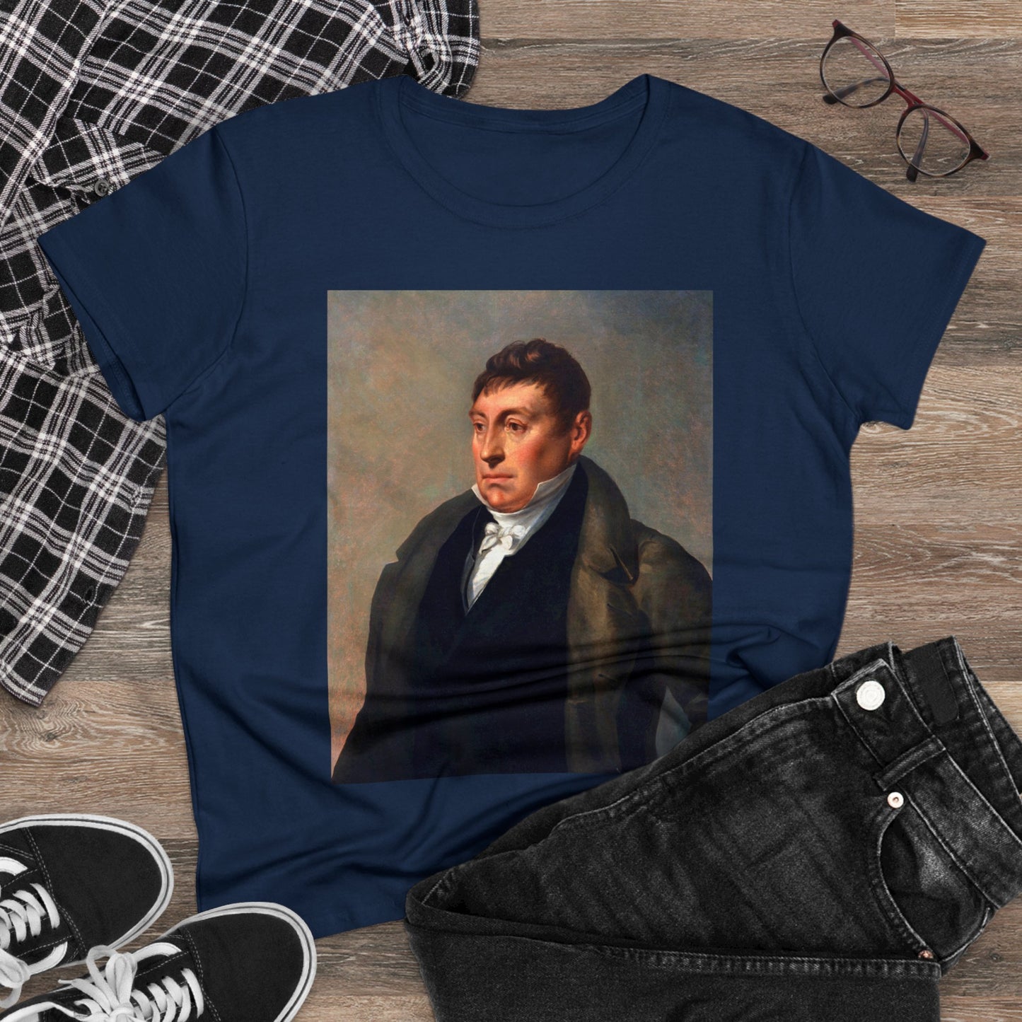 Lafayette Women's Tee Cap Sleeves Midweight Cotton - Slightly Fitted - 1820, Bicentennial, Marquis de Lafayette, History, History Teacher,