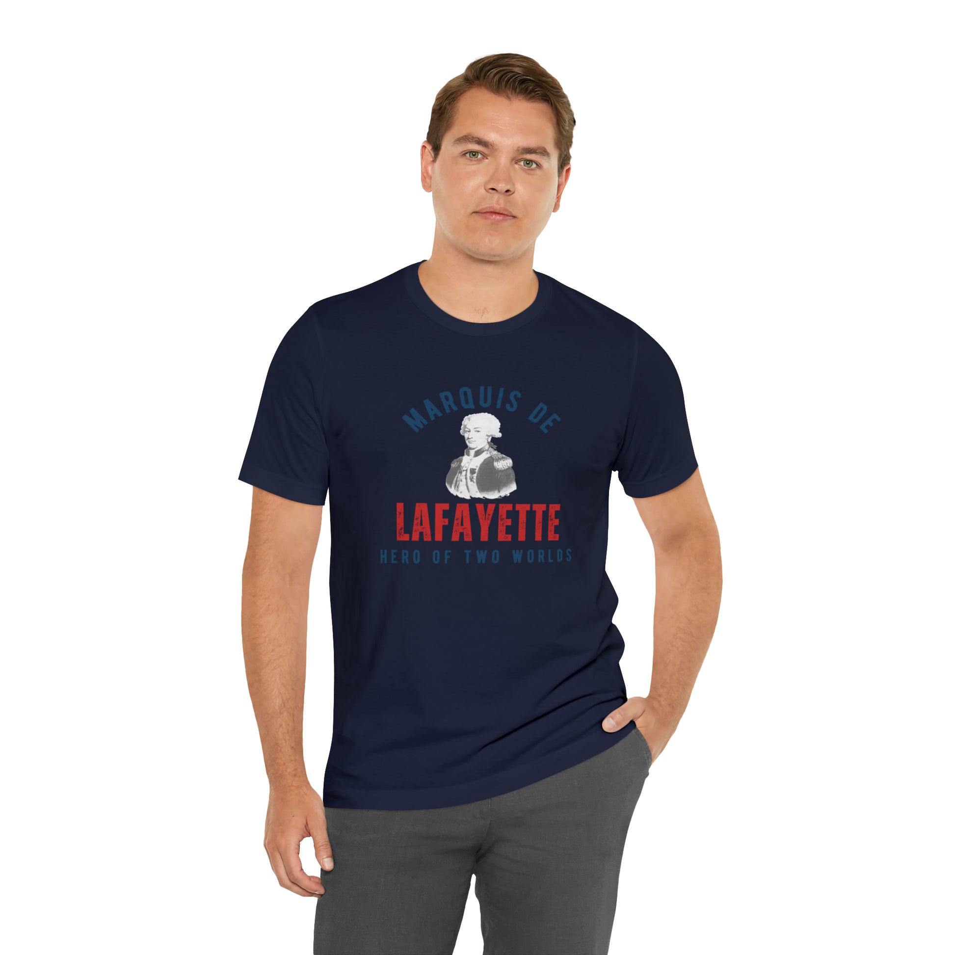 Lafayette Marquis de Lafayette Hero of Two Worlds T-shirt with portrait