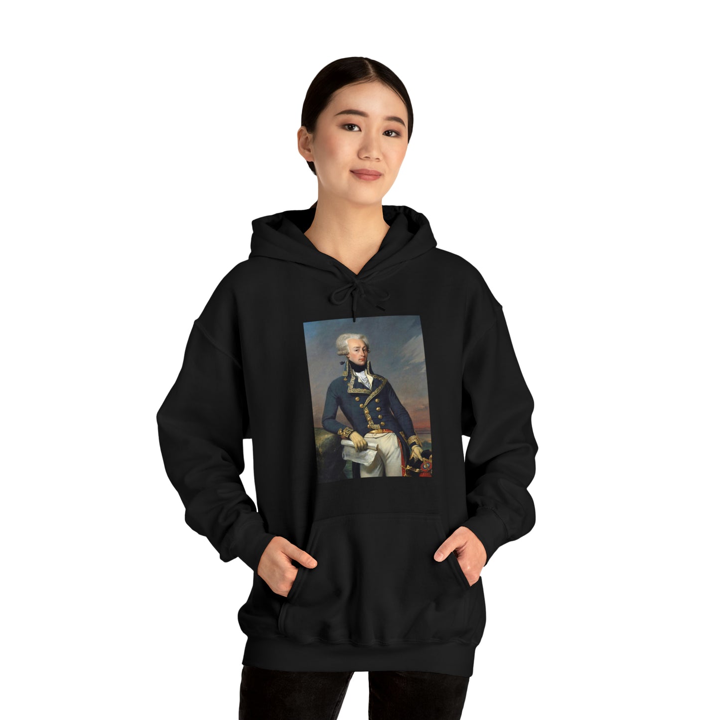 Two-Sided Marquis de Lafayette Classic Unisex Heavy Blend Hooded Sweatshirt With Quote