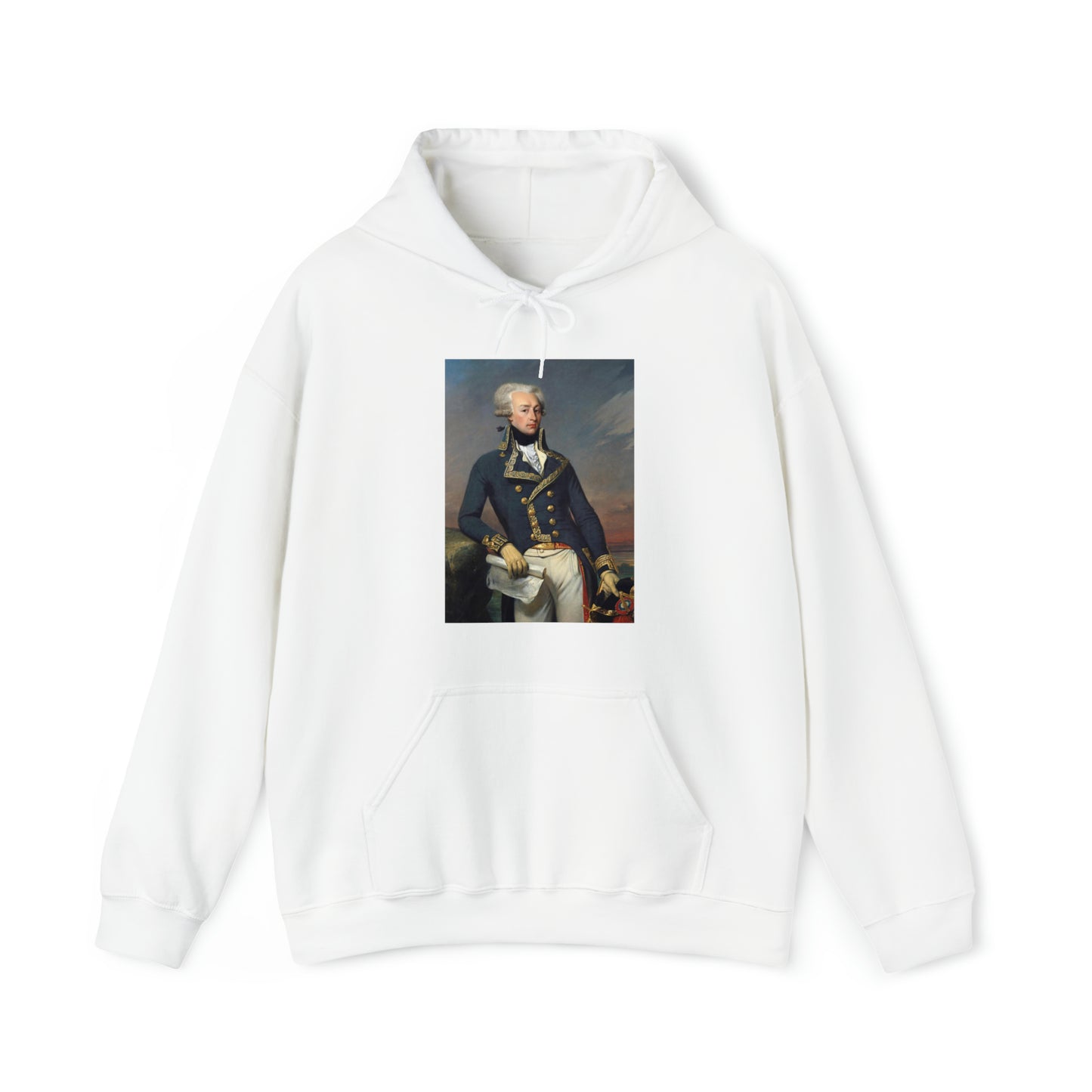 Two-Sided Marquis de Lafayette Classic Unisex Heavy Blend Hooded Sweatshirt With Quote