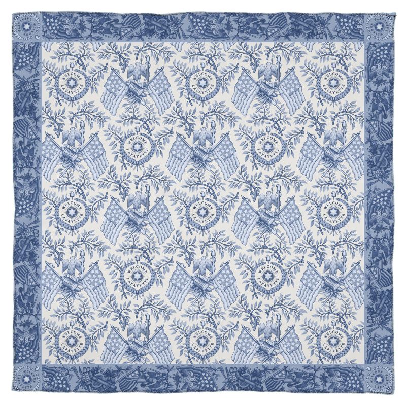 Welcome Lafayette Scarf Lafayette 200 anniversary blue