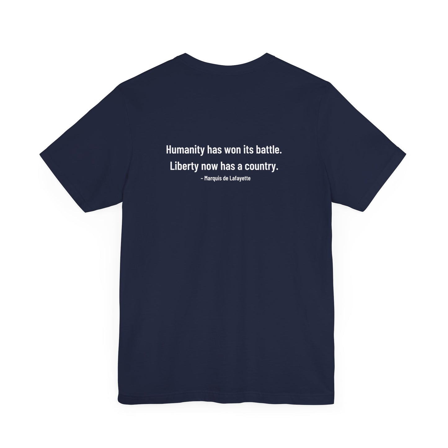 Marquis de Lafayette Silhouette Signature Unisex Jersey Short Sleeve Tee - With Lafayette Quote