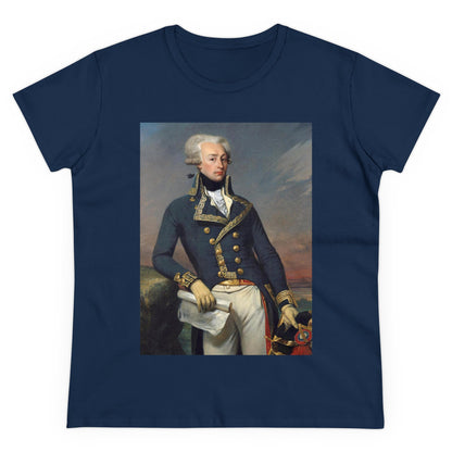 Lafayette Women's Tee Classic Cap Sleeves Midweight Cotton - Slightly Fitted, Marquis de Lafayette, Bicentennial, History, History Teacher