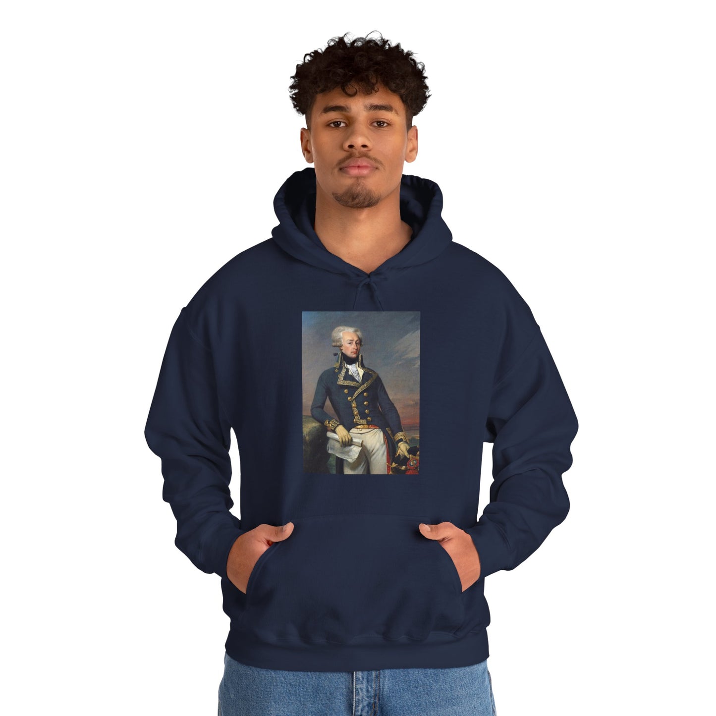 Two-Sided Marquis de Lafayette Classic Unisex Heavy Blend Hooded Sweatshirt With Quote