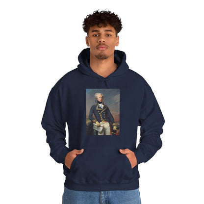 Two-Sided Marquis de Lafayette Classic Unisex Heavy Blend Hooded Sweatshirt With Quote