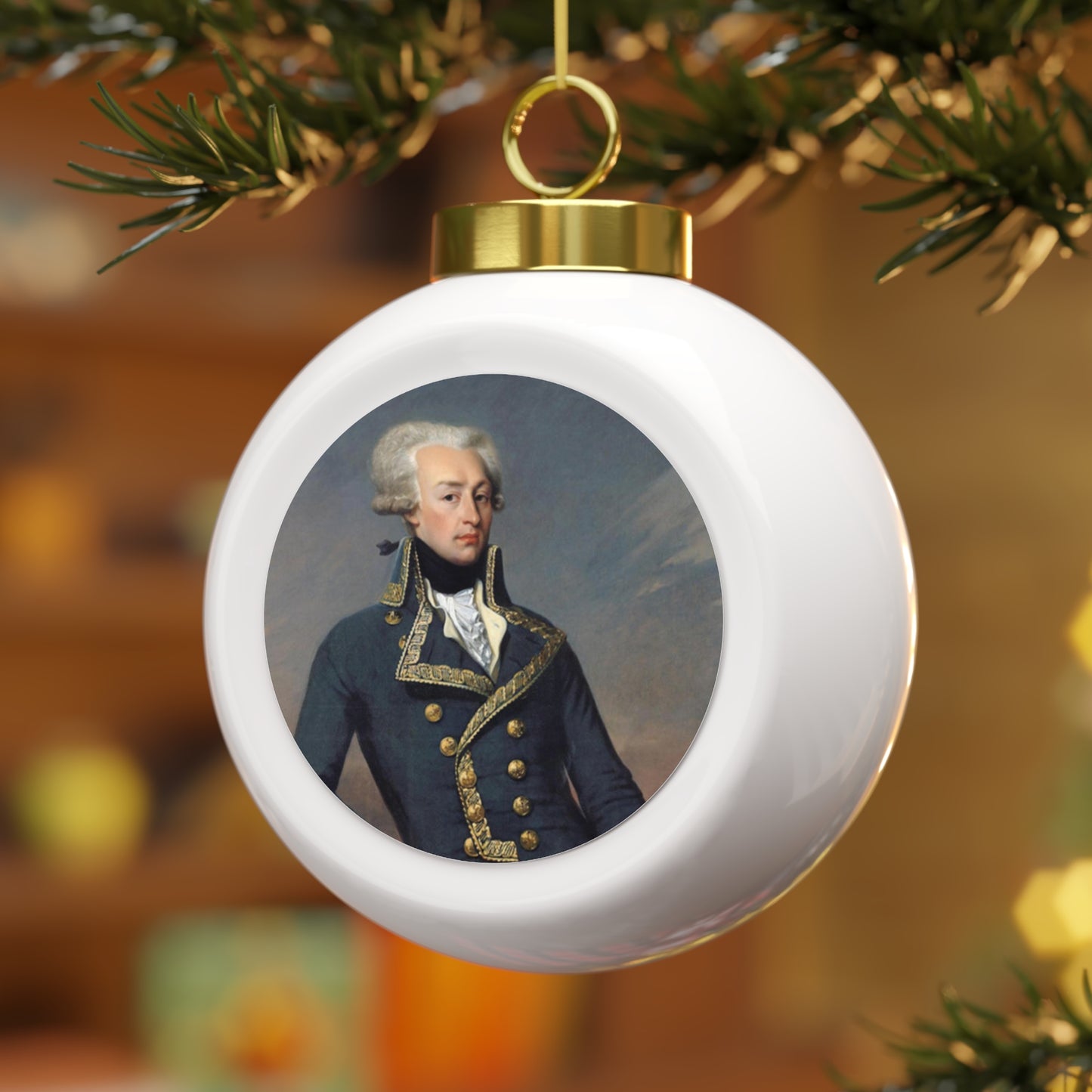 Lafayette Christmas Ball Ornament - Marquis de Lafayette Classic Portrait