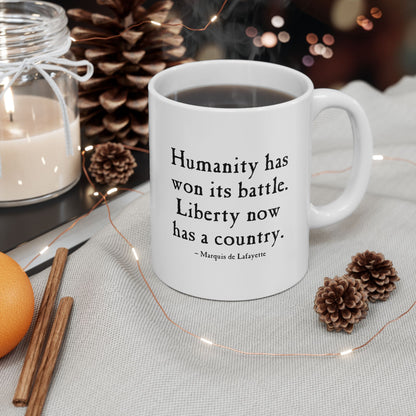 Lafayette Quote Mug Antique Letters - 11oz White Ceramic