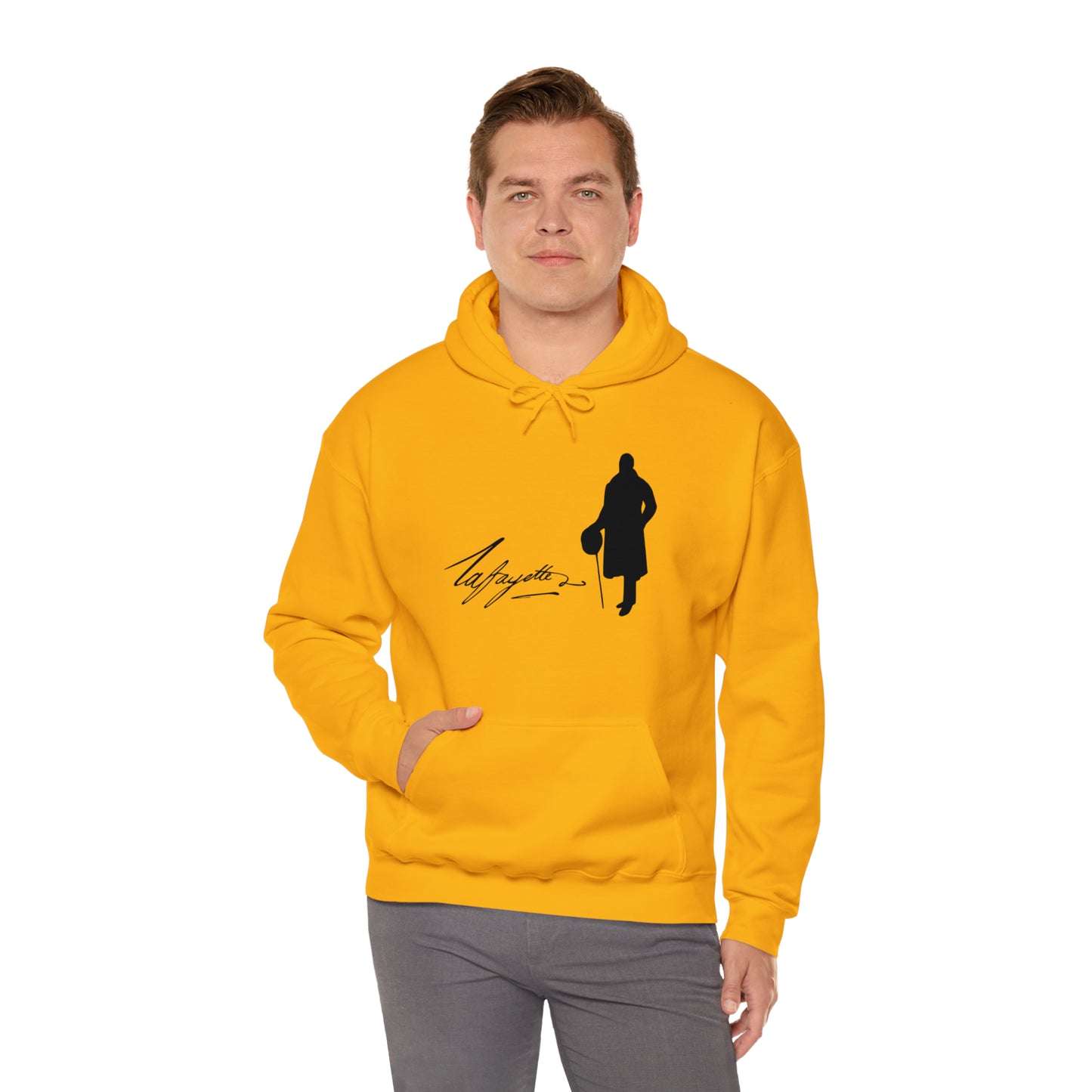 Lafayette Silhouette Signature Unisex Heavy Blend Hooded Sweatshirt - One-sided, No quote on the back