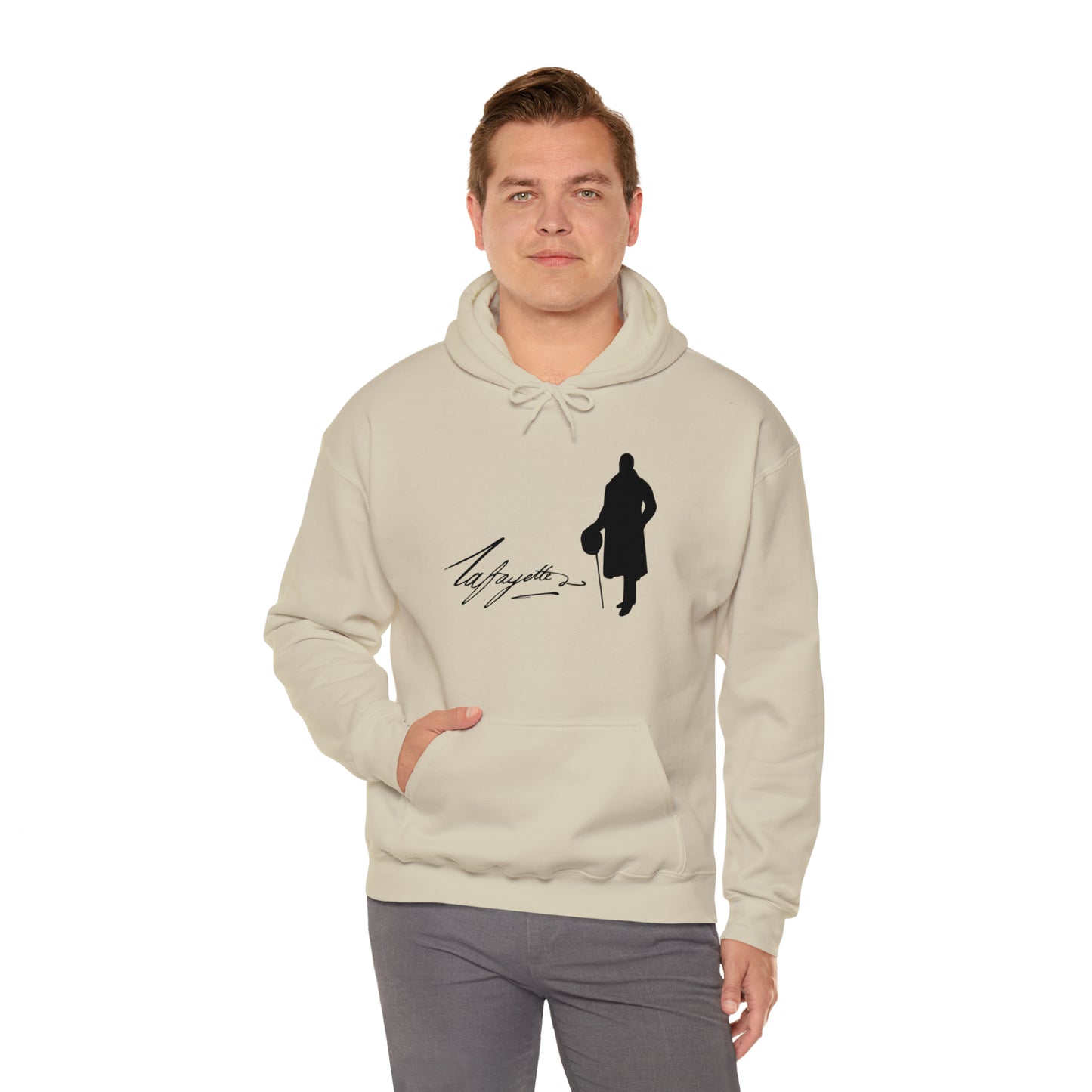 Lafayette Silhouette Signature Unisex Heavy Blend Hooded Sweatshirt - One-sided, No quote on the back