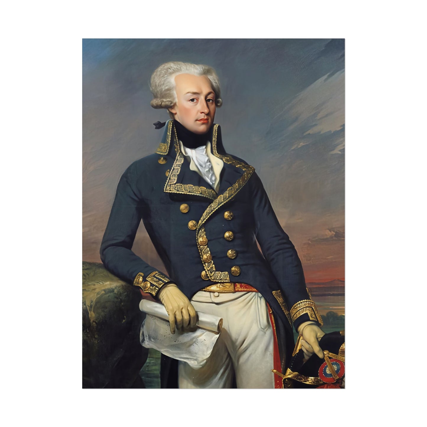 Marquis de Lafayette Classic Portrait Rolled Poster - Beautiful Unique Gift for the History Lover or Lafayette Fan!