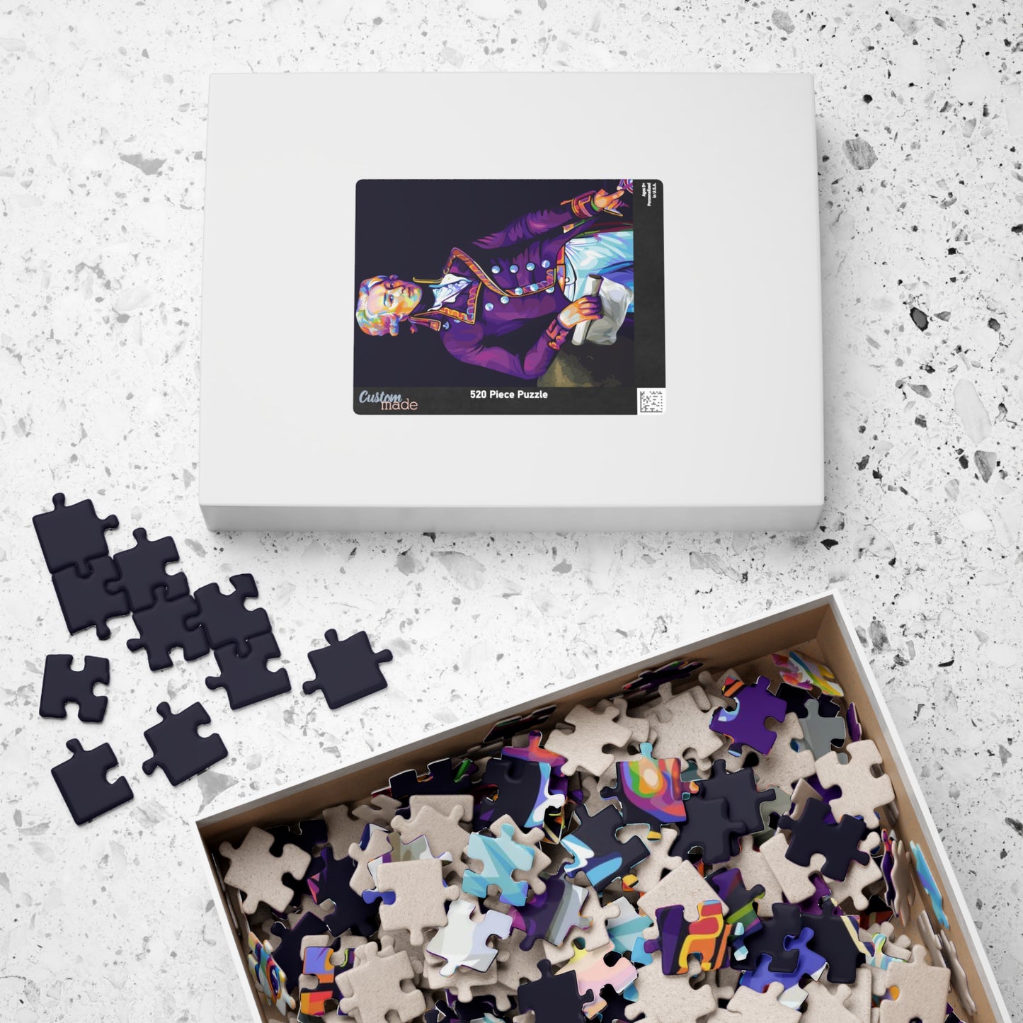 500-piece puzzle of the Marquis de Lafayette in pop art style (16"x20", 520 pieces)