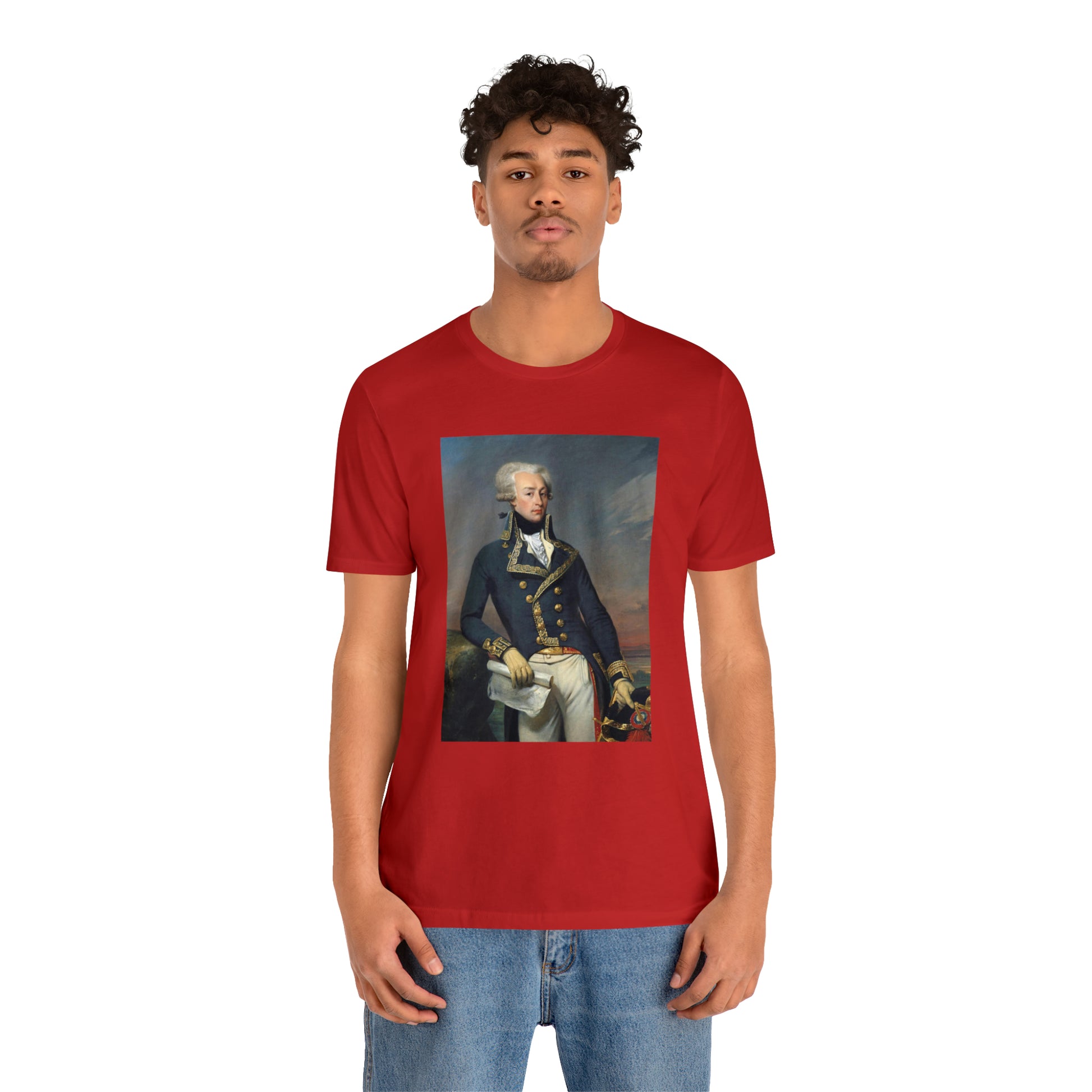 Person or people wearing Lafayette Marquis de Lafayette t-shirt with portrait painting