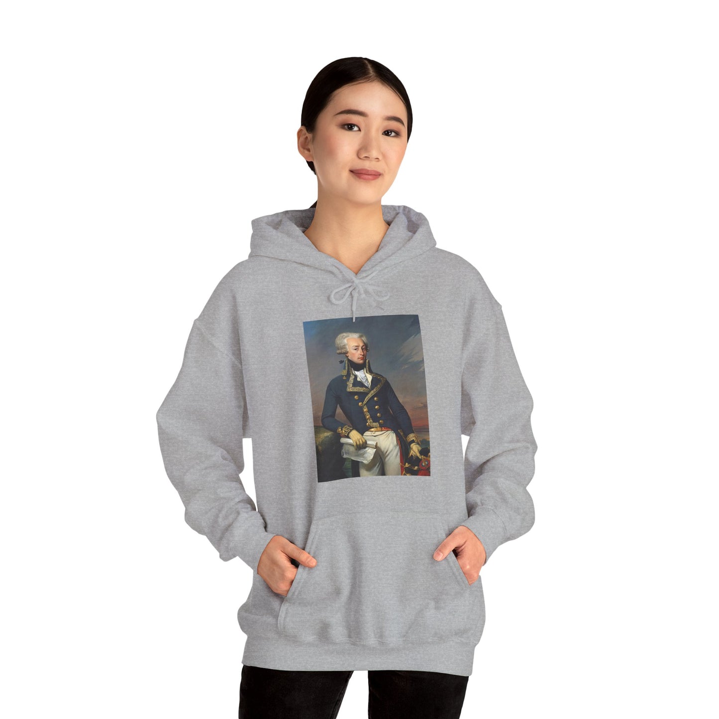 Two-Sided Marquis de Lafayette Classic Unisex Heavy Blend Hooded Sweatshirt With Quote