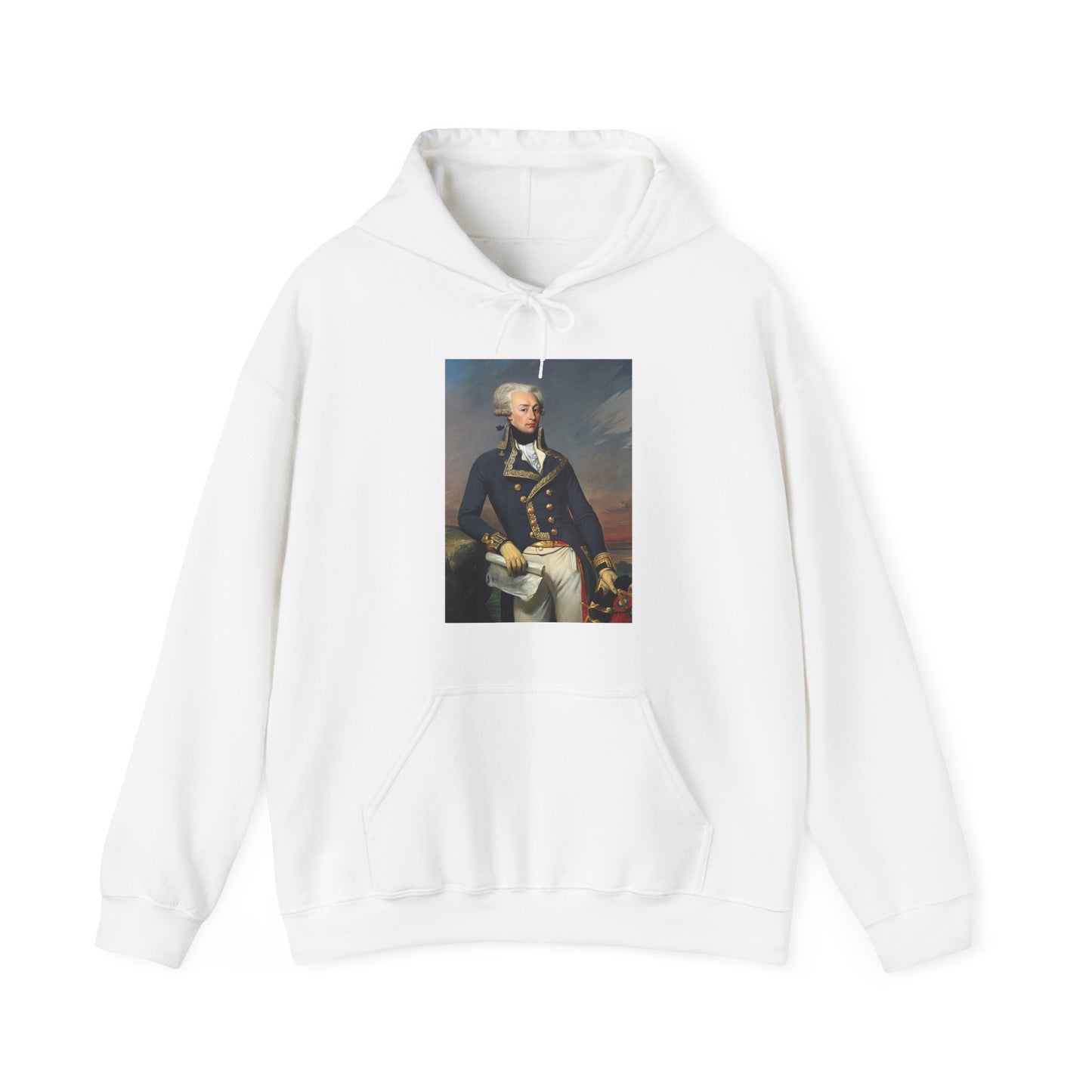 Two-Sided Marquis de Lafayette Classic Unisex Heavy Blend Hooded Sweatshirt With Quote