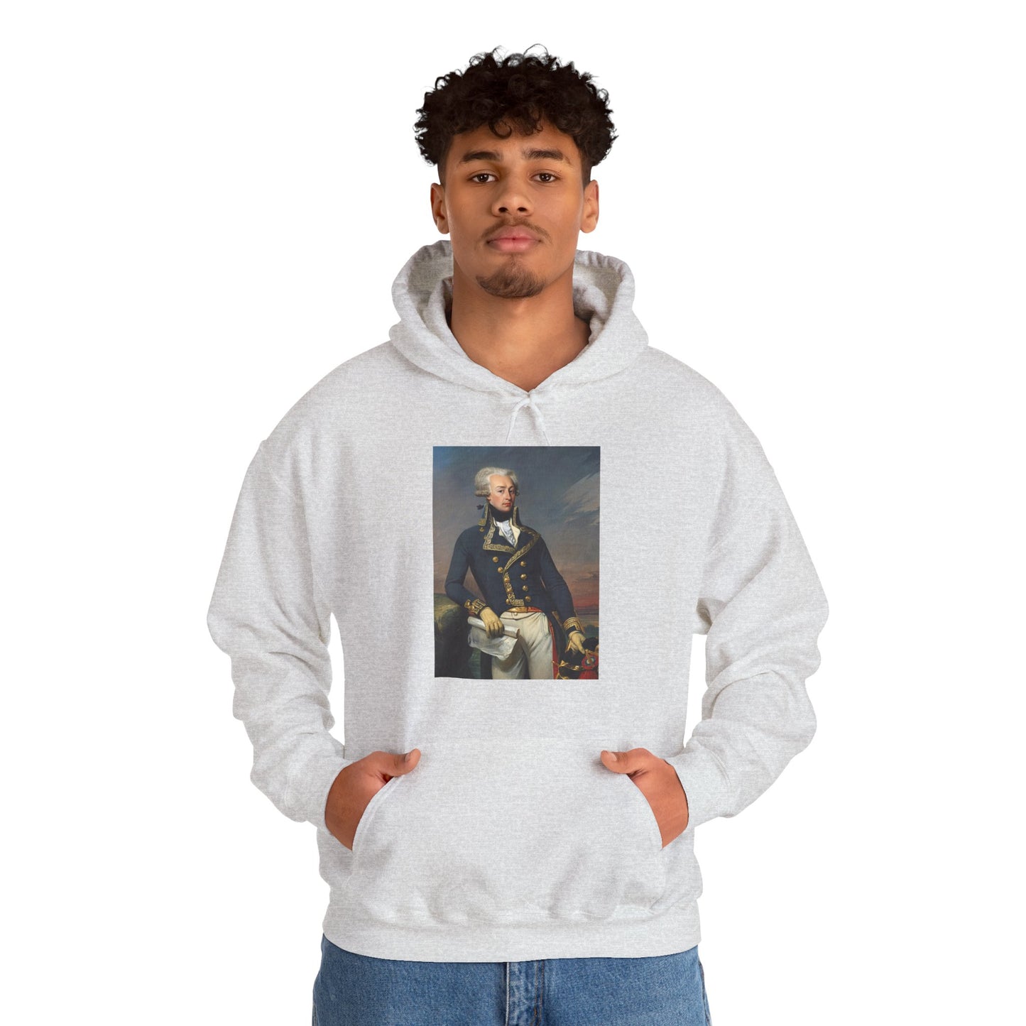 Two-Sided Marquis de Lafayette Classic Unisex Heavy Blend Hooded Sweatshirt With Quote