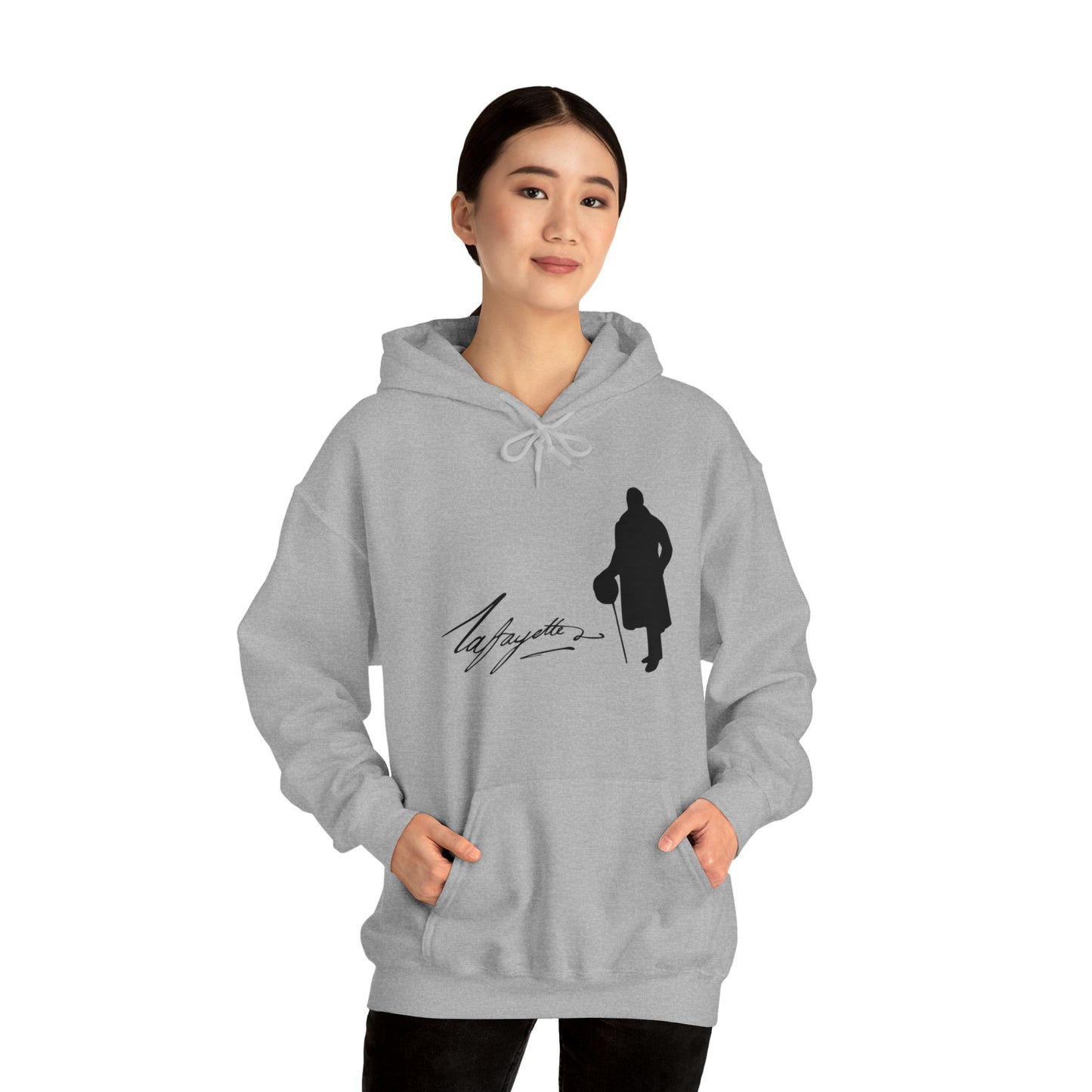 Lafayette Silhouette Signature Unisex Heavy Blend Hooded Sweatshirt - One-sided, No quote on the back