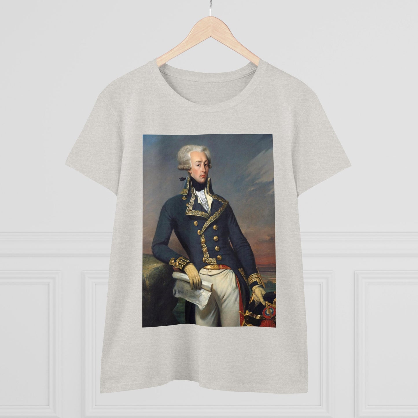 Lafayette Women's Tee Classic Cap Sleeves Midweight Cotton - Slightly Fitted, Marquis de Lafayette, Bicentennial, History, History Teacher