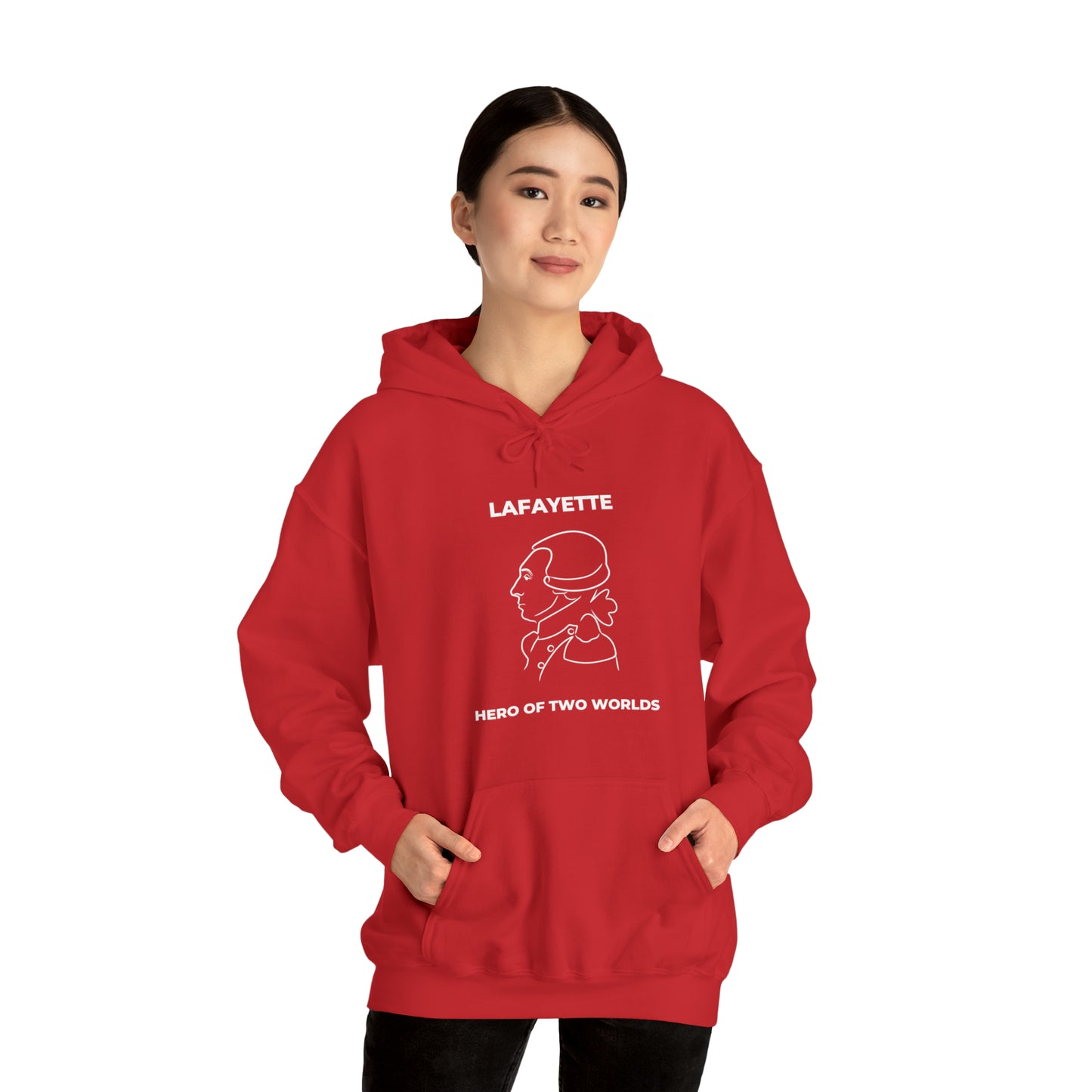 Marquis de Lafayette Classic Unisex Heavy Blend Hooded Sweatshirt - Line Portrait Design