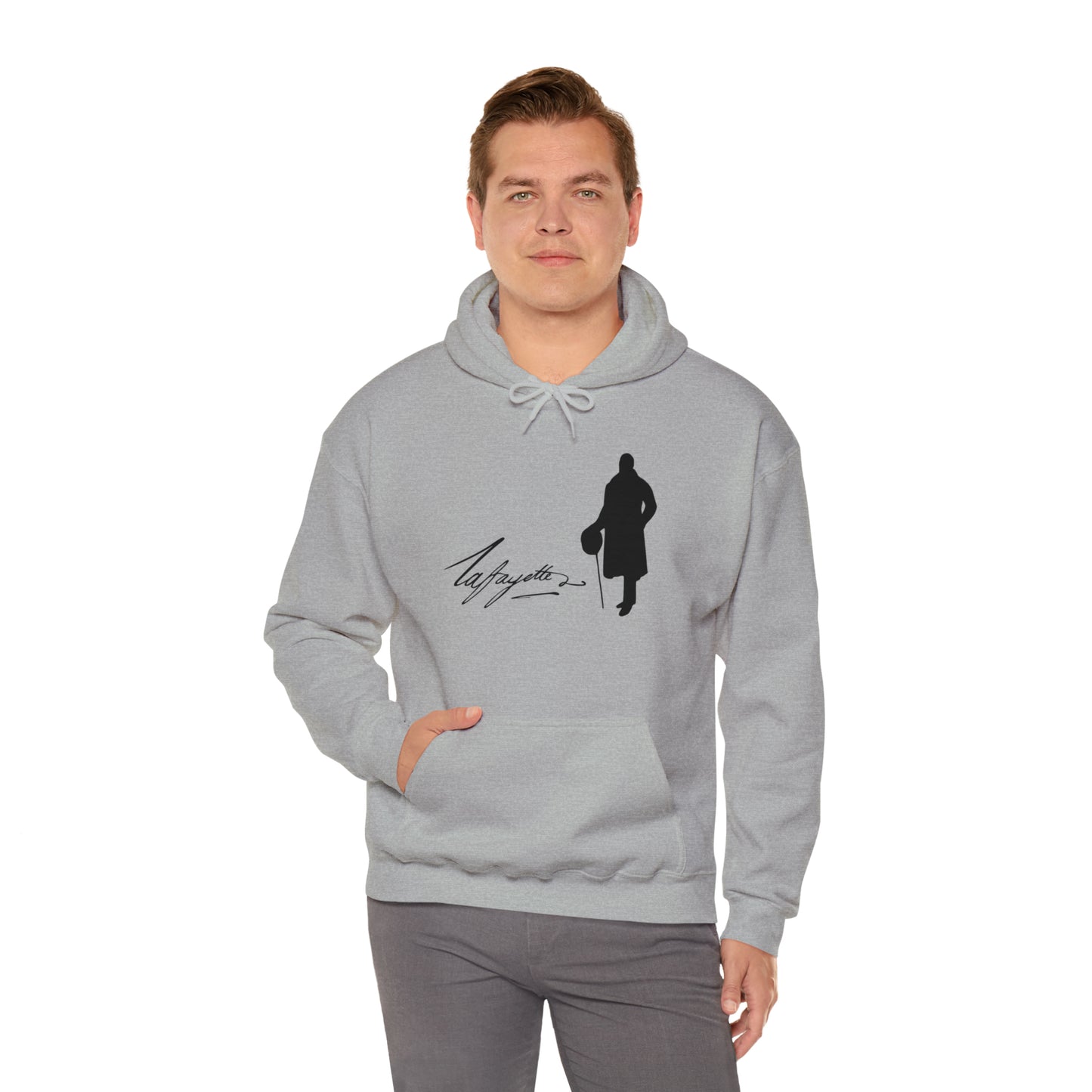 Lafayette Silhouette Signature Unisex Heavy Blend Hooded Sweatshirt - One-sided, No quote on the back