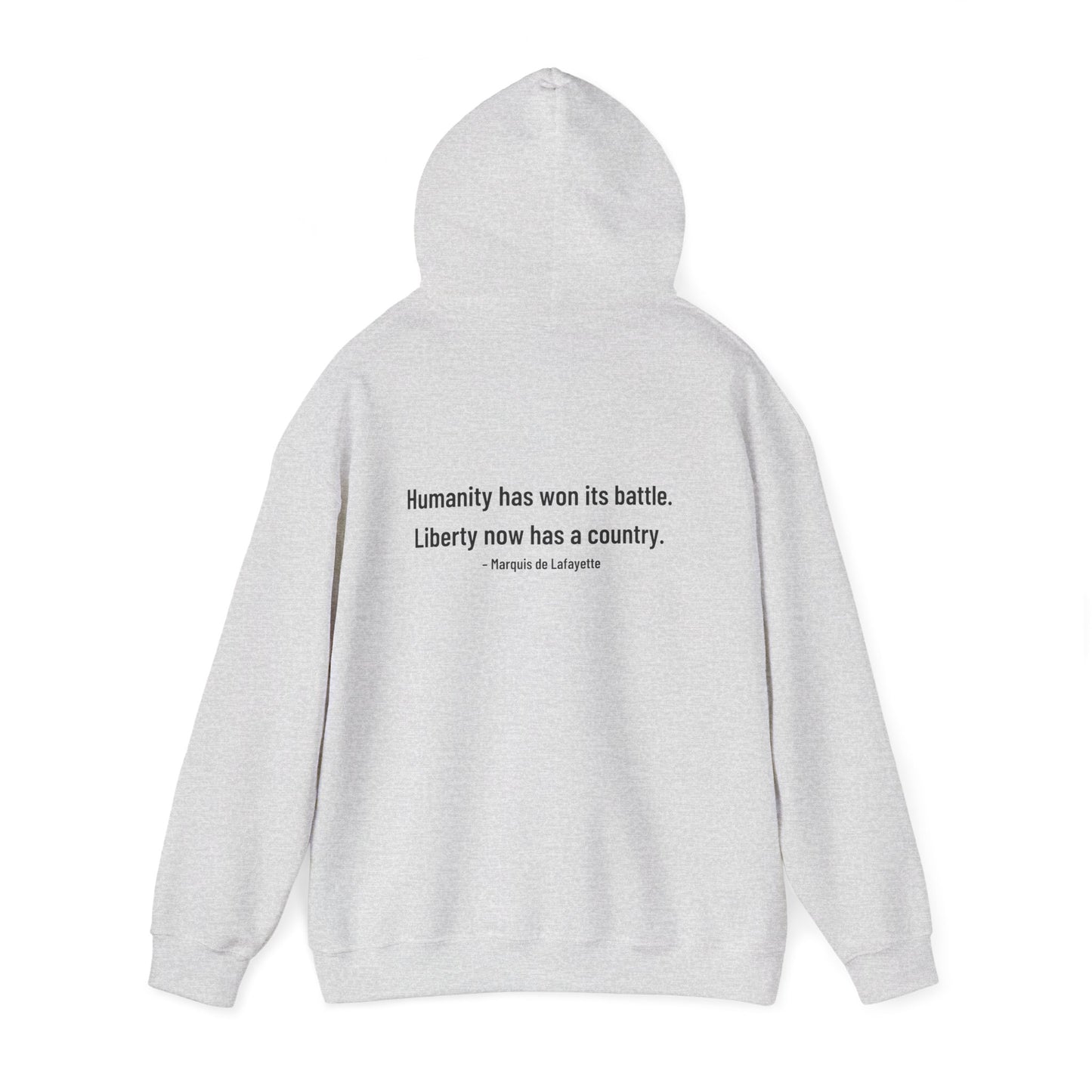 Two-Sided Marquis de Lafayette Classic Unisex Heavy Blend Hooded Sweatshirt With Quote