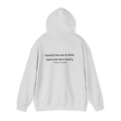 Two-Sided Marquis de Lafayette Classic Unisex Heavy Blend Hooded Sweatshirt With Quote