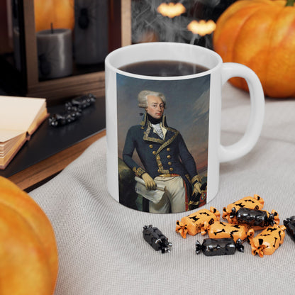 Lafayette Mug - 11oz White Ceramic - Classic Portrait Painting