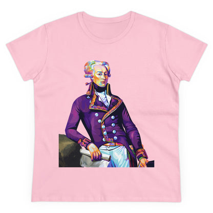 Lafayette Women's Tee Colorful Cap Sleeves Midweight Cotton - Slightly Fitted, Bicentennial, Marquis de Lafayette, History, History Teacher