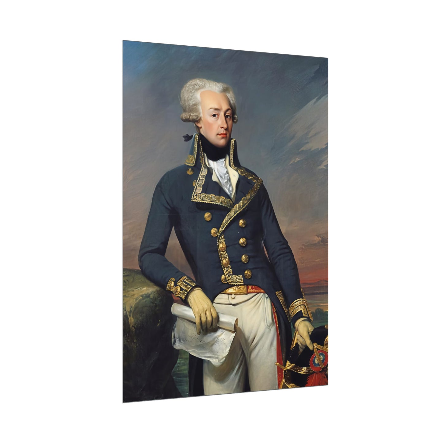 Marquis de Lafayette Classic Portrait Rolled Poster - Beautiful Unique Gift for the History Lover or Lafayette Fan!