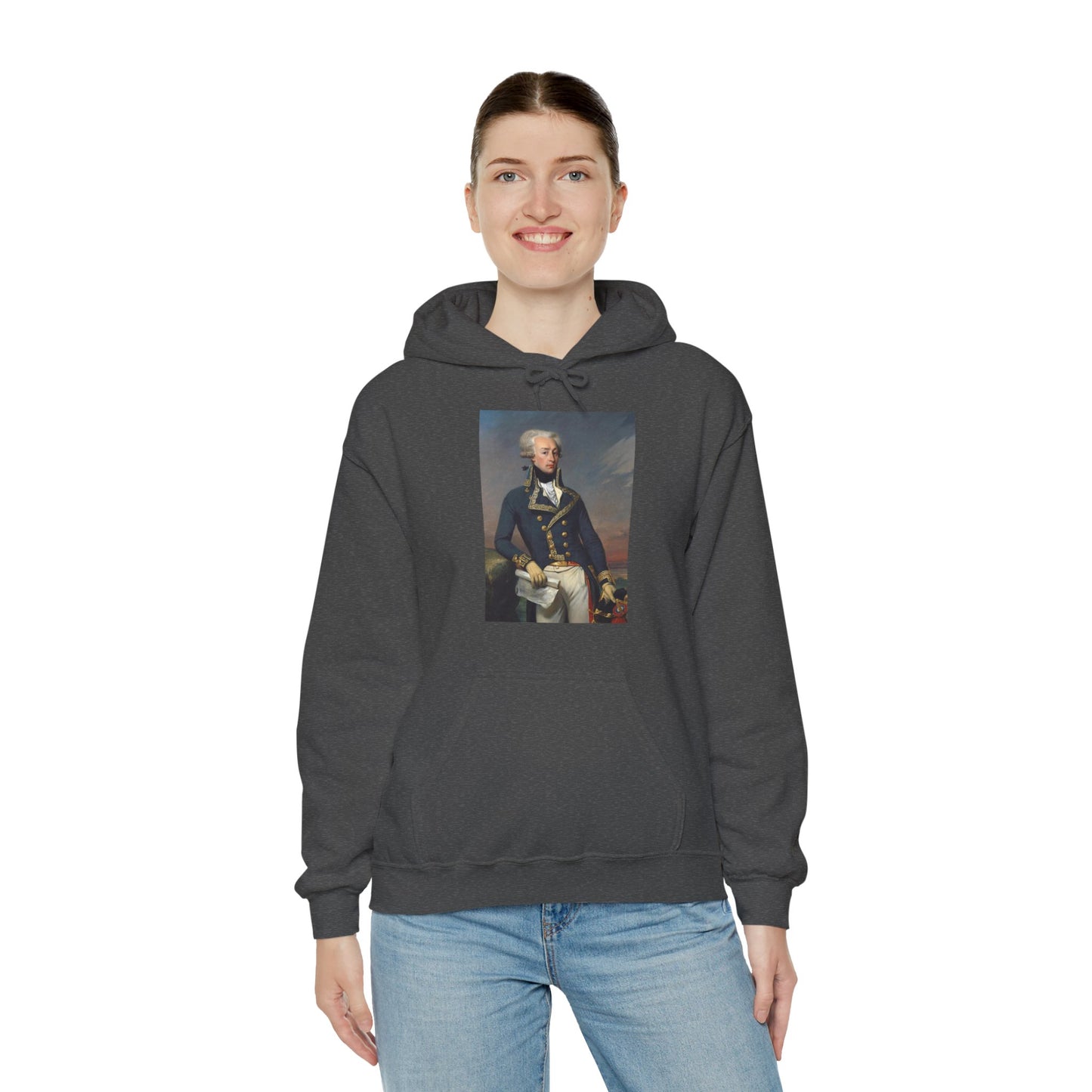 Two-Sided Marquis de Lafayette Classic Unisex Heavy Blend Hooded Sweatshirt With Quote
