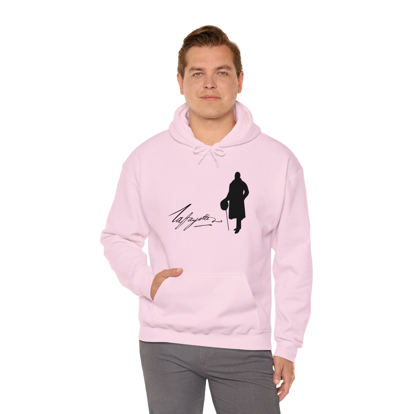 Lafayette Silhouette Signature Unisex Heavy Blend Hooded Sweatshirt - One-sided, No quote on the back