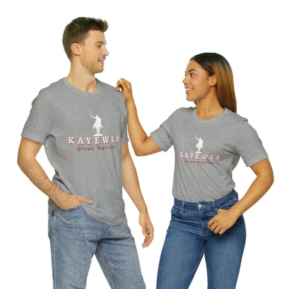 Marquis de Lafayette Kayewla Great Warrior Unisex Jersey Short Sleeve Tee - Red Highlight Letters