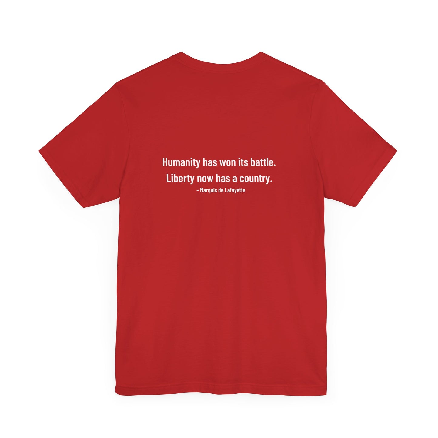 Marquis de Lafayette Silhouette Signature Unisex Jersey Short Sleeve Tee - With Lafayette Quote