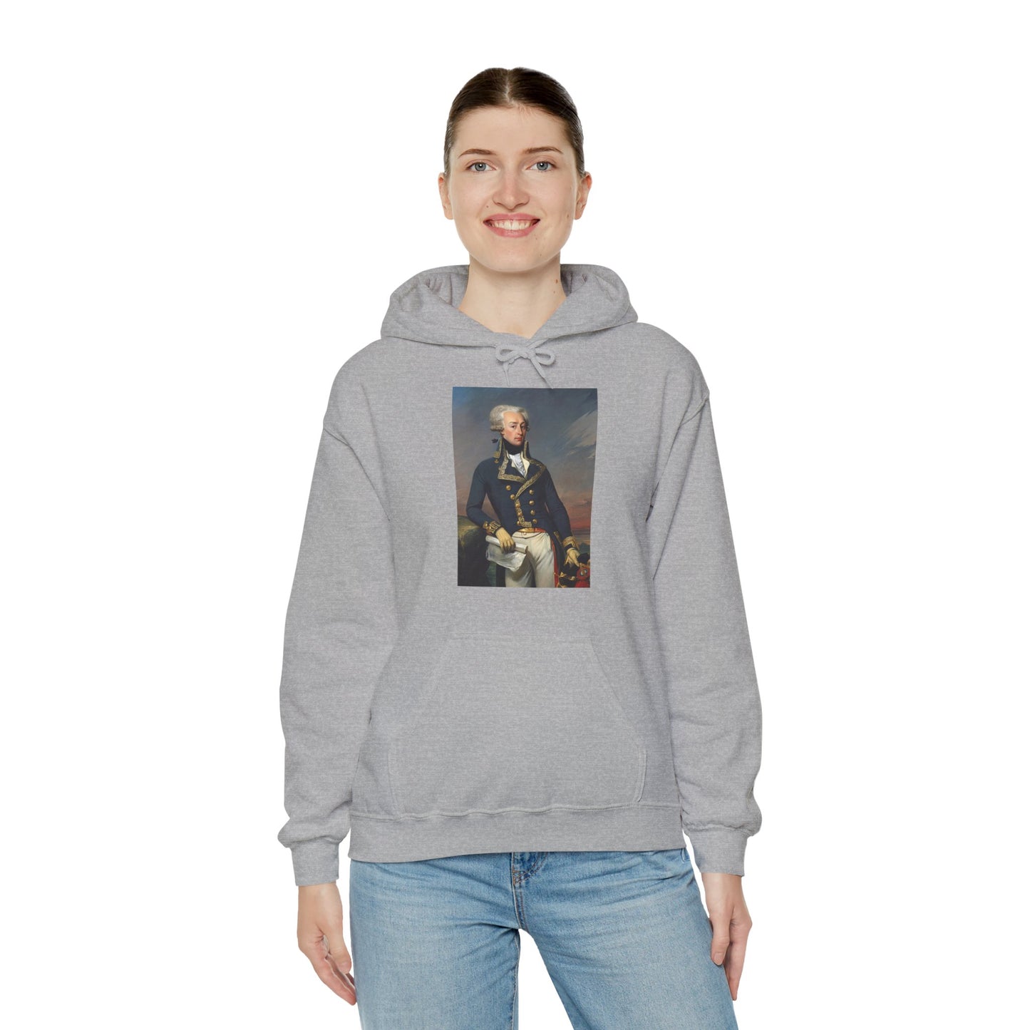 Two-Sided Marquis de Lafayette Classic Unisex Heavy Blend Hooded Sweatshirt With Quote