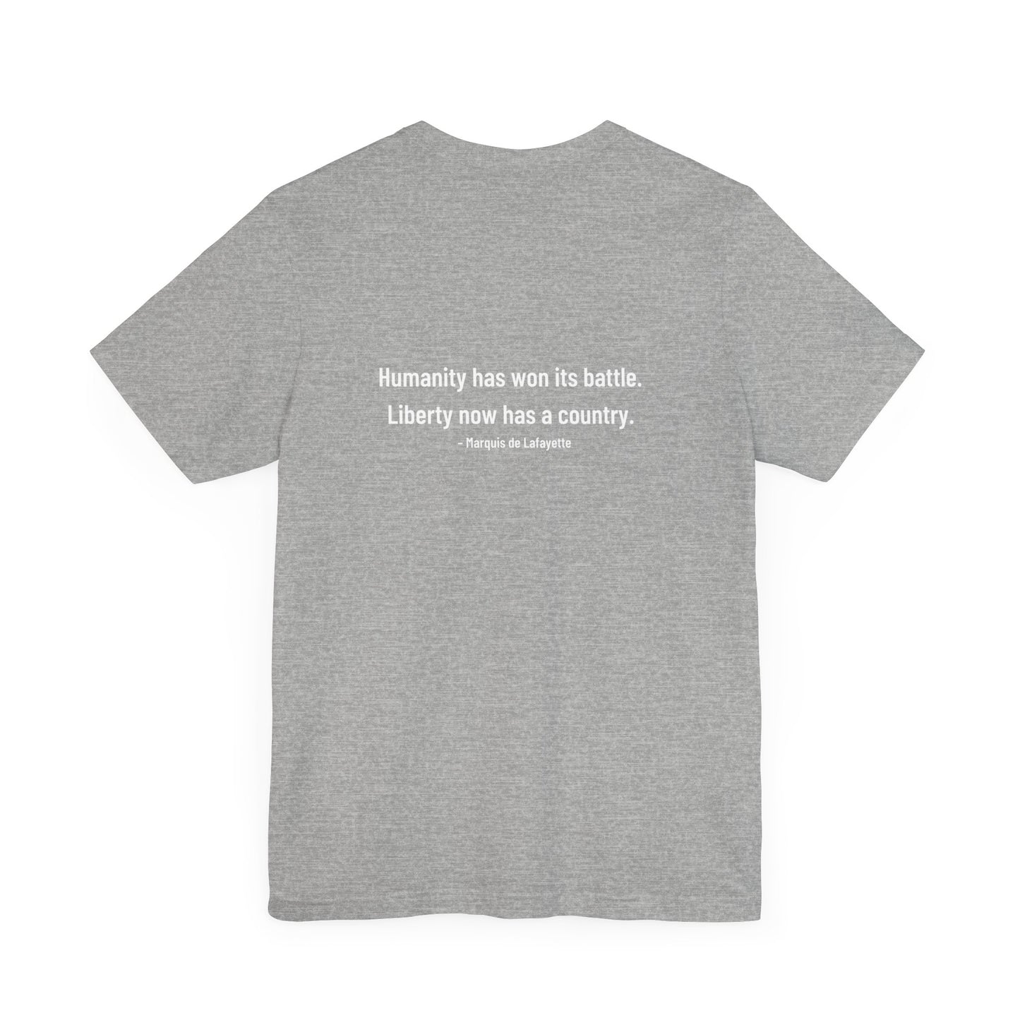 Marquis de Lafayette Silhouette Signature Unisex Jersey Short Sleeve Tee - With Lafayette Quote