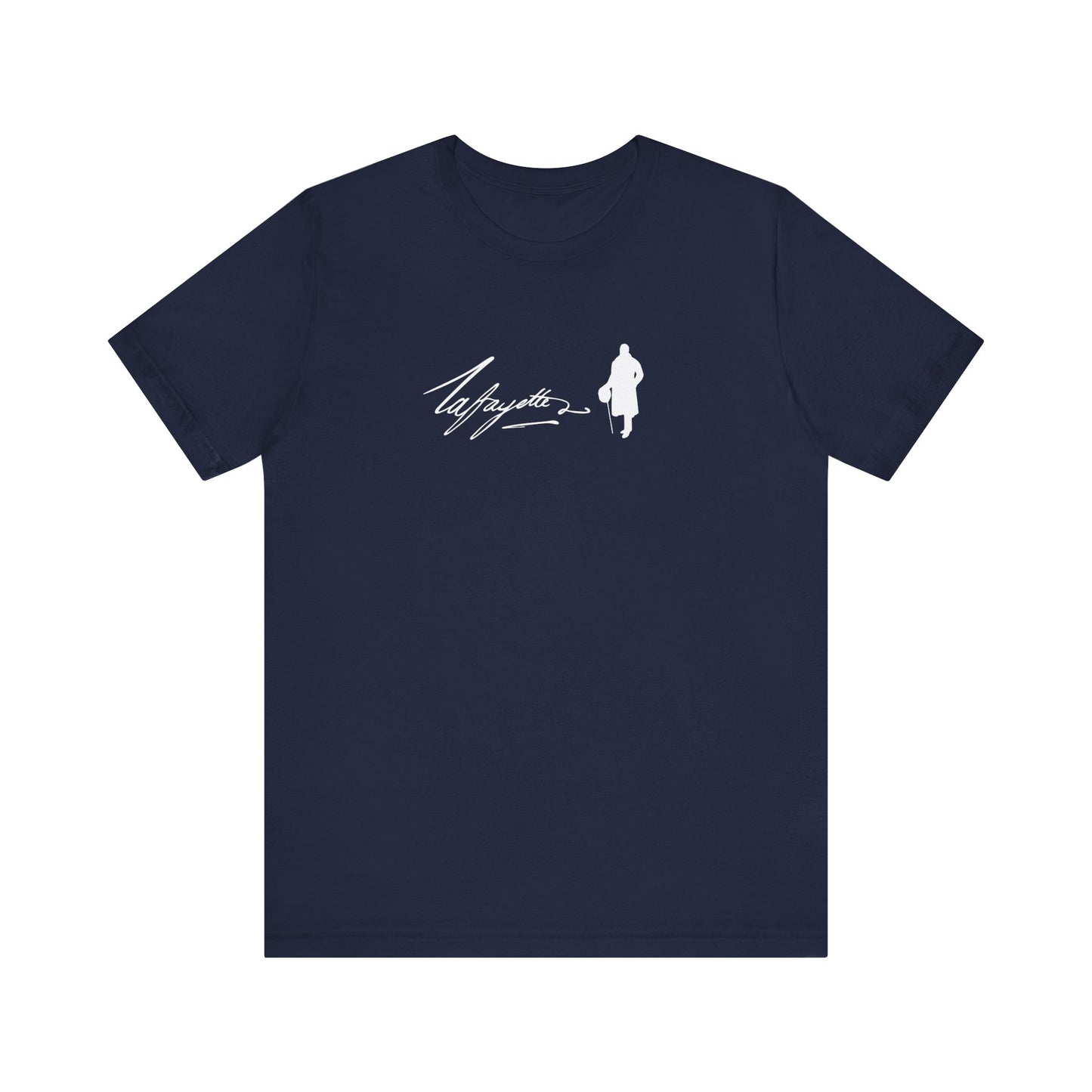 Marquis de Lafayette Silhouette Signature Unisex Jersey Short Sleeve Tee - With Lafayette Quote