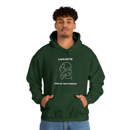 Marquis de Lafayette Classic Unisex Heavy Blend Hooded Sweatshirt - Line Portrait Design