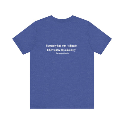 Marquis de Lafayette Silhouette Signature Unisex Jersey Short Sleeve Tee - With Lafayette Quote