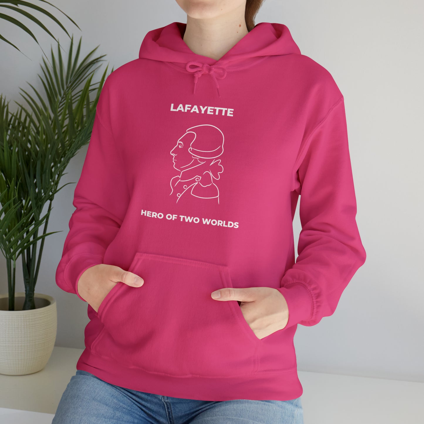 Marquis de Lafayette Classic Unisex Heavy Blend Hooded Sweatshirt - Line Portrait Design