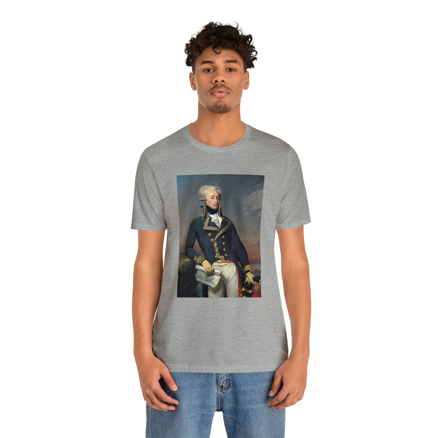 Person or people wearing Lafayette Marquis de Lafayette t-shirt with portrait painting