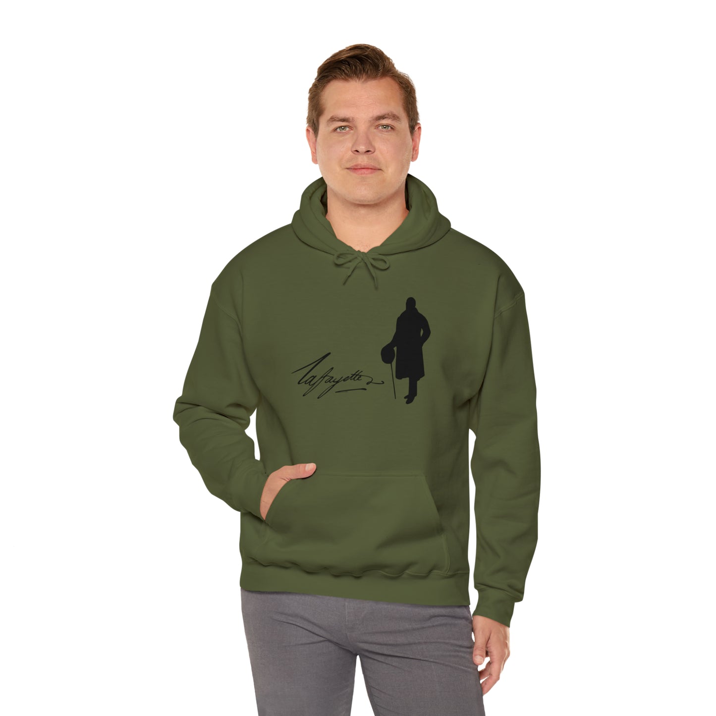 Lafayette Silhouette Signature Unisex Heavy Blend Hooded Sweatshirt - One-sided, No quote on the back