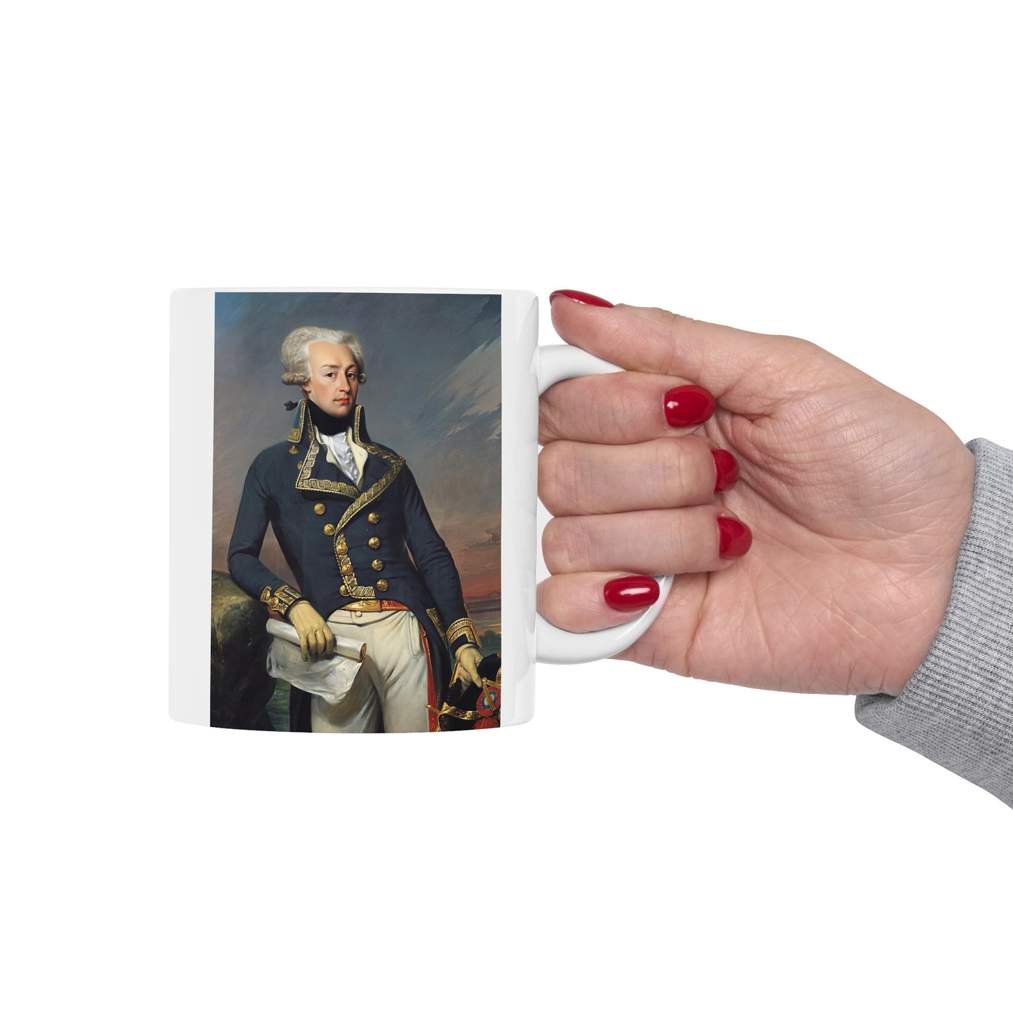 Lafayette Portrait Ceramic Mug — Vive Lafayette 11oz Coffee Cup