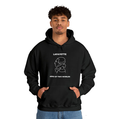 Marquis de Lafayette Classic Unisex Heavy Blend Hooded Sweatshirt - Line Portrait Design