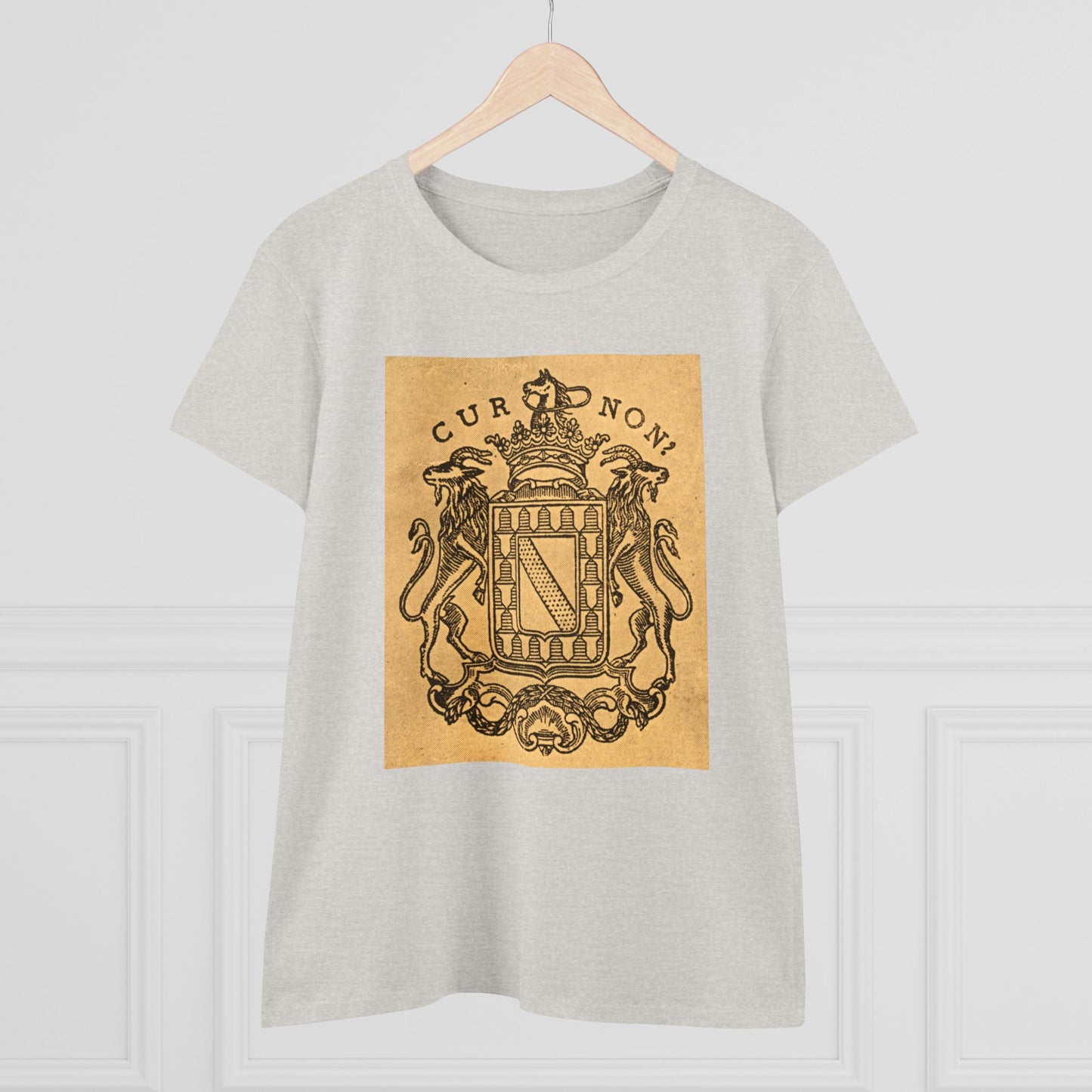 Lafayette Women's Coat of Arms Full Image Cap Sleeves Cotton Tee - Slightly Fitted, Marquis de, Bicentennial, History, Washington, Hamilton