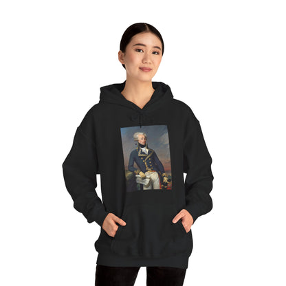 Two-Sided Marquis de Lafayette Classic Unisex Heavy Blend Hooded Sweatshirt With Quote