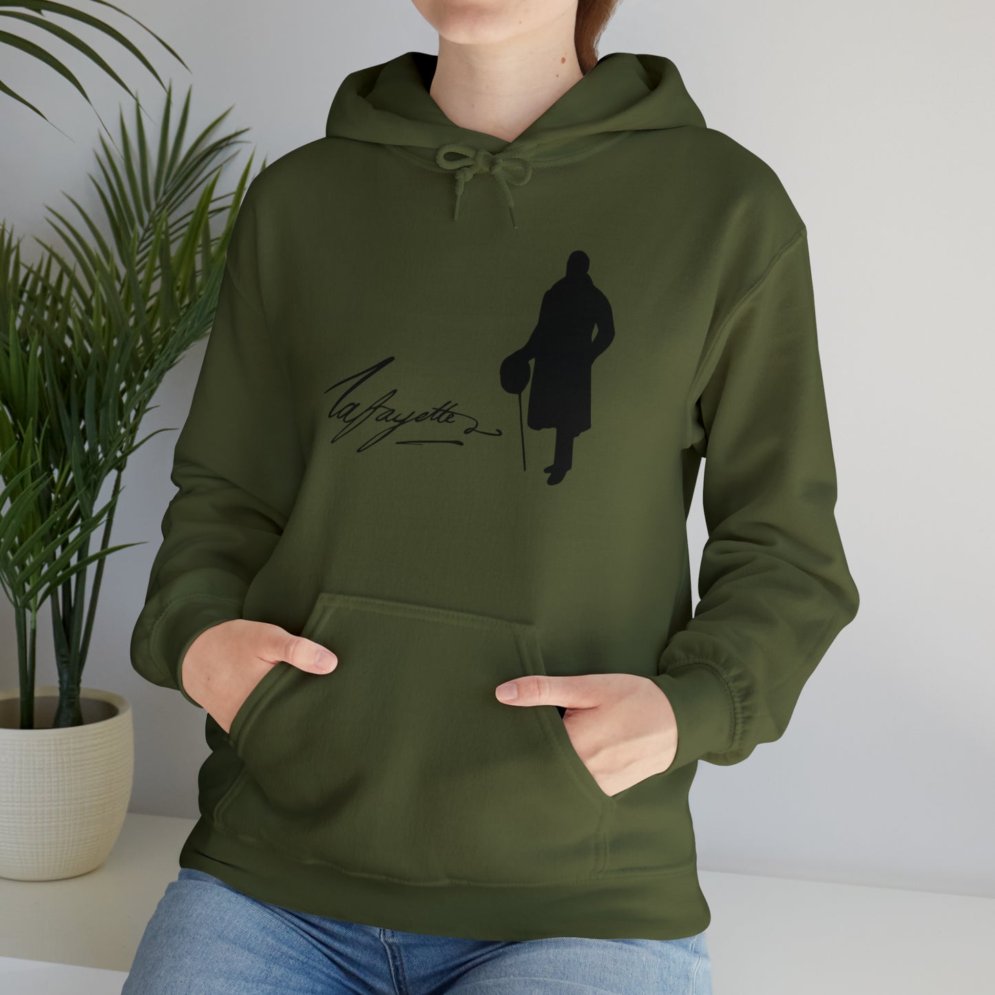 Lafayette Silhouette Signature Unisex Heavy Blend Hooded Sweatshirt - One-sided, No quote on the back