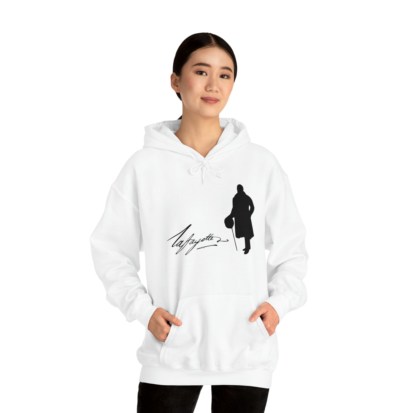 Lafayette Silhouette Signature Unisex Heavy Blend Hooded Sweatshirt - One-sided, No quote on the back