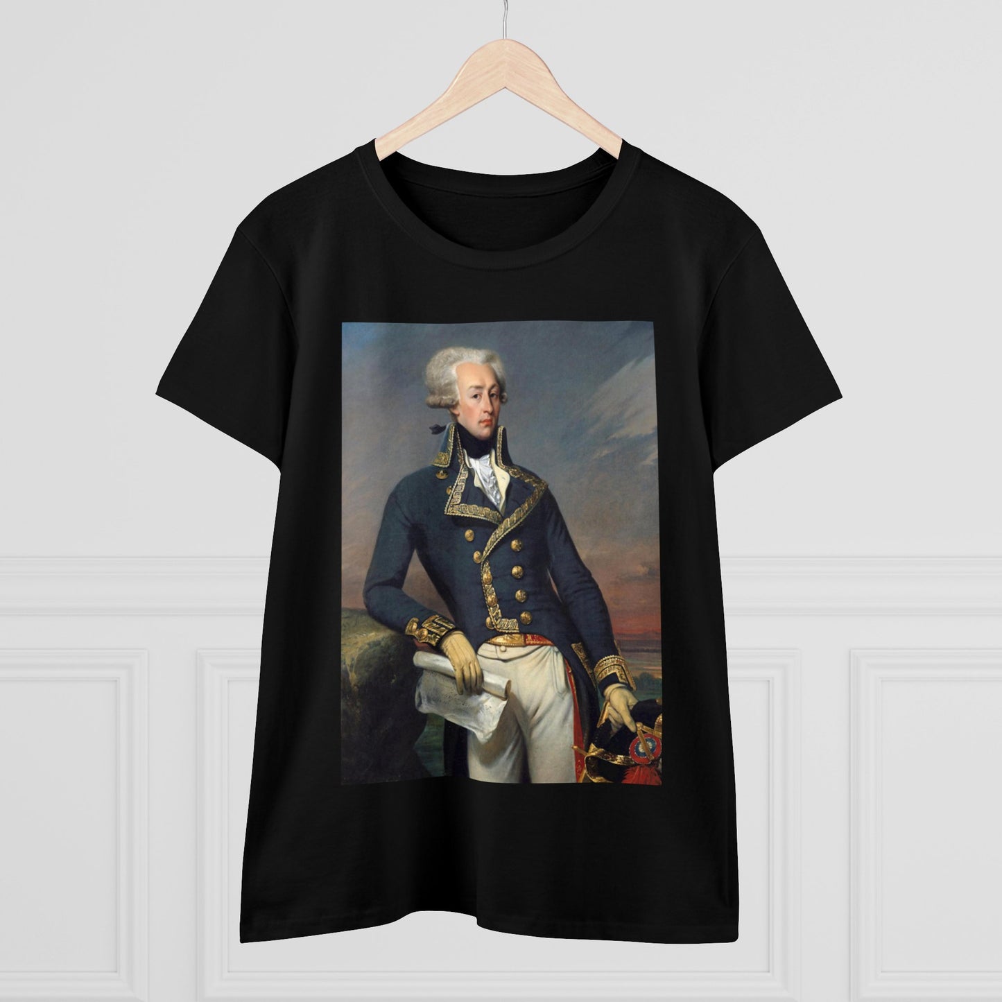 Lafayette Women's Tee Classic Cap Sleeves Midweight Cotton - Slightly Fitted, Marquis de Lafayette, Bicentennial, History, History Teacher