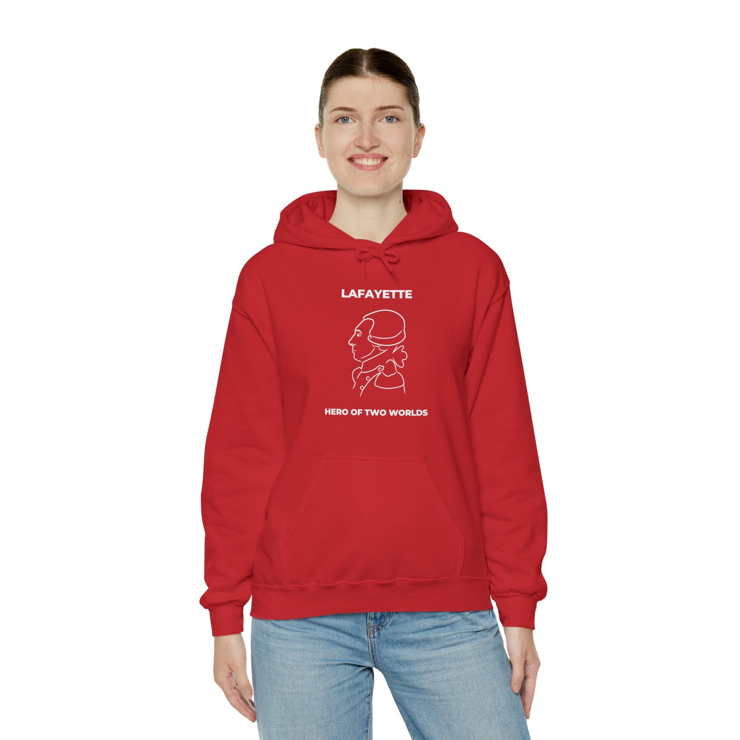 Marquis de Lafayette Classic Unisex Heavy Blend Hooded Sweatshirt - Line Portrait Design