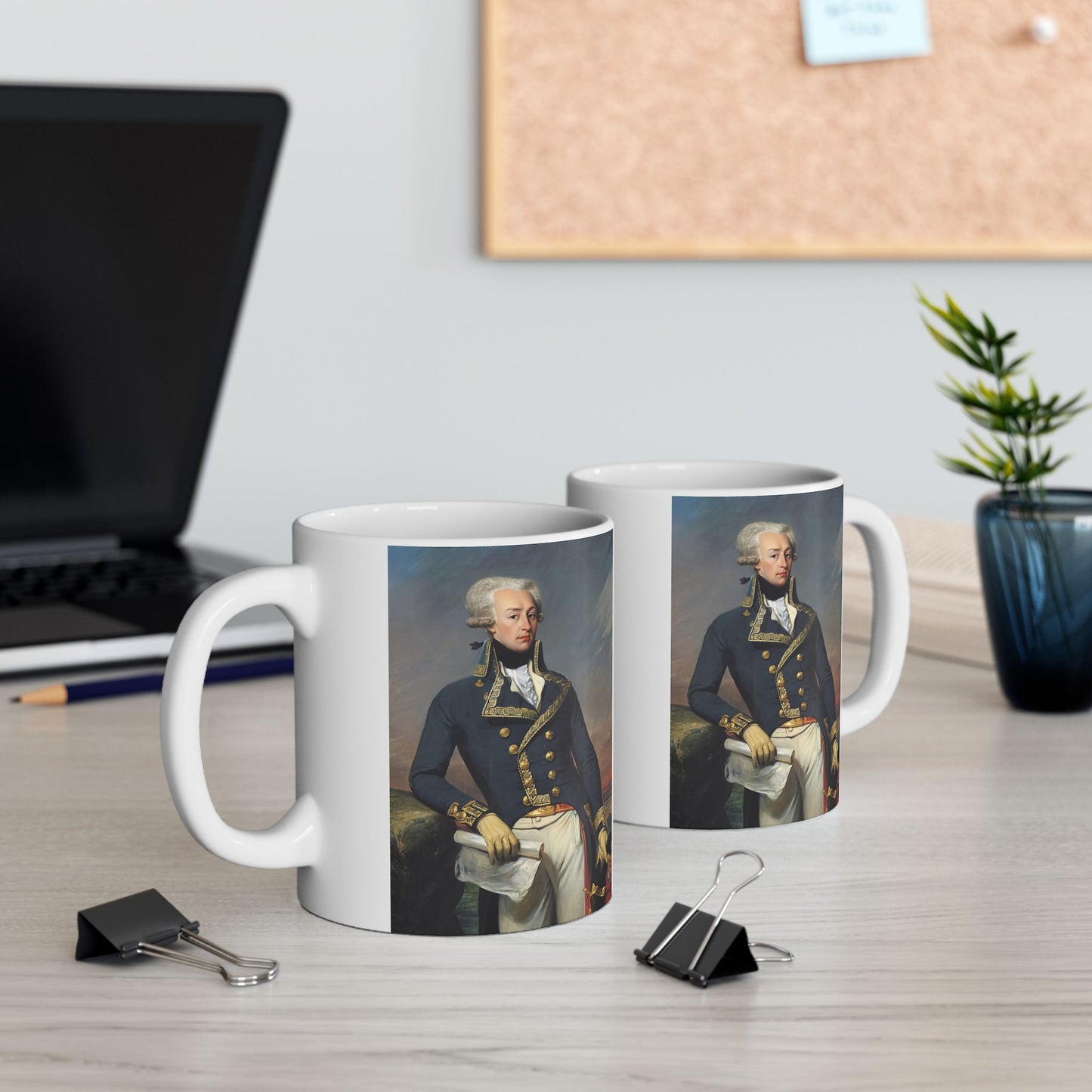 Lafayette Portrait Ceramic Mug — Vive Lafayette 11oz Coffee Cup