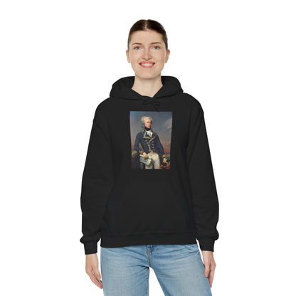 Two-Sided Marquis de Lafayette Classic Unisex Heavy Blend Hooded Sweatshirt With Quote